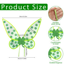 Shamrock Butterfly Wings Green St. Patrick's Day Stage Performance Costume Prop
