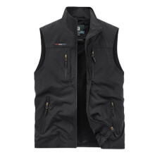 Gilet da uomo per pesca e fotografia all'aperto, senza maniche, con molteplici tasche, traspirante e confortevole - Nero
