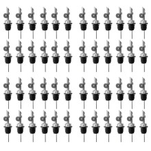 48 Versatori per Bottiglie di Liquore nel Acciaio Inossidabile, Spou per Olio D'Oliva con Ribaltamento Automatico, per Bocca di Bottiglia da Circa 3/4