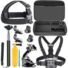 11 τεμάχια αξεσουάρ κάμερας για W9 2.0" WIFI 1080P 32GB Sport Pro Action Camera 30M Αδιάβροχη μαύρη