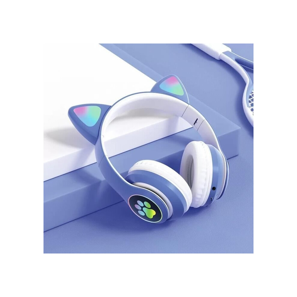Tooth Led Gaming Headset, Rechargeable And Foldable Wireless Headset With Built-In Microphone, Unique Gift, Blue 9102920996188