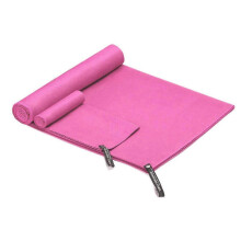 (Rose Red) 3 Sizes Microfiber Quick Dry Travel Towel Set for Camping, Beach, Gym, Sports, Yoga & Swimming Pool