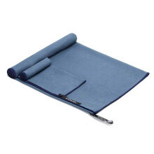 (Navy Blue) 3 Sizes Microfiber Quick Dry Travel Towel Set for Camping, Beach, Gym, Sports, Yoga & Swimming Pool