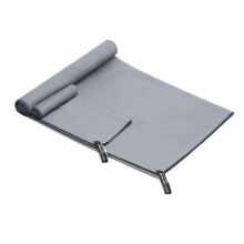 (Grey) 3 Sizes Microfiber Quick Dry Travel Towel Set for Camping, Beach, Gym, Sports, Yoga & Swimming Pool