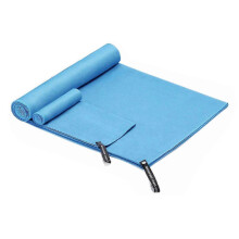 (Sky blue) 3 Sizes Microfiber Quick Dry Travel Towel Set for Camping, Beach, Gym, Sports, Yoga & Swimming Pool