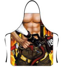 (Color 2) Funny Apron Personality Novelty Clear And Real Image Sleeveless Strap Waterproof Polyester Muscular Man Kitchen Apron Home Supplies