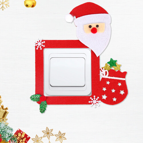 8pc Christmas Light Switch Decals, Festive Wall Outlet Stickers 1