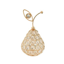 Crystal Fruit Ornaments Bling Rhinestone Shape Miniatures Snow Pear Crafts Home Decoration Photography Props C