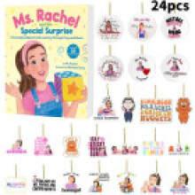 (Light Yellow)Weihnachten Adventskalender Msrachel Blindbox 24 Tage Countdown Kinder Geschenk Acryl