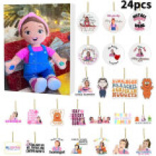 (Blue Pink)Weihnachten Adventskalender Msrachel Blindbox 24 Tage Countdown Kinder Geschenk Acryl