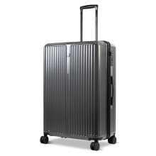 LUGG AirGlide 24in Hard Shell Lightweight Suitcase Polycarbonate Travel Luggage, TSA Lock, Spinner Wheels 66x45.5x27cm, Gunmetal