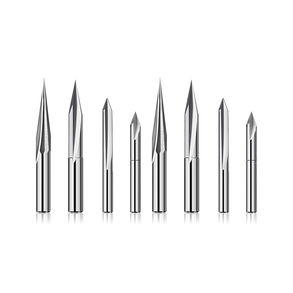 Cnc Router Bits Set 1/4 And 1/8 Shank, Engraving Wood Carving Router Bit 6Mm & 4Mm, V-, Profile Bit, Tungsten Steel - 8Pcs 6033391865464