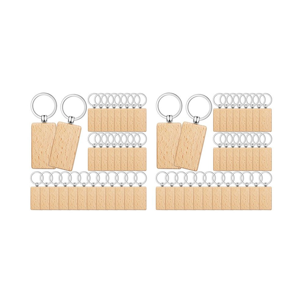 100 Pieces Blank Wooden Key Tag Key Engraving Blanks Unfinished Wood Keychain Key Ring Key Tags For Diy Crafts,Rectangle 6033232298314