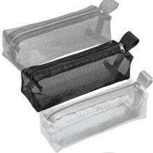 3 Piece Nylon Makeup Brush Bags Set with Mesh Zipper for Travel and Diaper Bag Organization rhd1