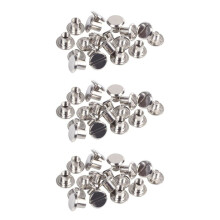 30 Sets Leather Belt 5 X 6 mm Silver Screw Binding