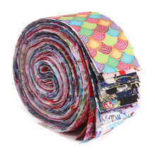 Jelly Roll Fabric Strips for Quilting,40 PCS Roll Cotton Fabric for Sewing with Different Patterns DIY Patchwork