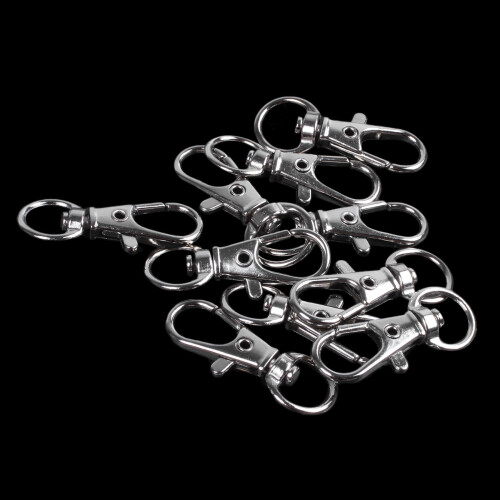 50Pcs Metal Clasp Swivel Trigger Clips Snap Hooks Key Ring Bags DIY  Silver 1