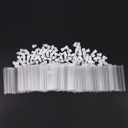 Provetta da Laboratorio Nel Plastica Trasparente da 300 Pezzi con Tappo 12X100mm 2