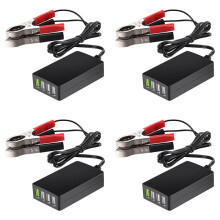 4X CC PortáTil con Clip para BateríA, Cargador USB de 4 Puertos de 12 V/24 V una 5 V Adaptador Multipuerto Otros TeléFonos Inteligentes y Tabletas