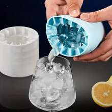 (Blue, 325ml) Creative Silicone Ice Cube Mold Round Ice Bucket Cup Mould Refrigerator Freeze Ice Maker for Party Barware Large