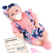 BiBi Doll Reborn Baby Doll Soft Body Girl 17" Realistic Lifelike with Dummy Bottle