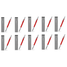 10X Crayon de Soudeur avec 120 Recharges de Stries ArgentéEs, Marqueurs MéTalliques pour Crayons de Soudage MéCanique, Fabrication, Rouge
