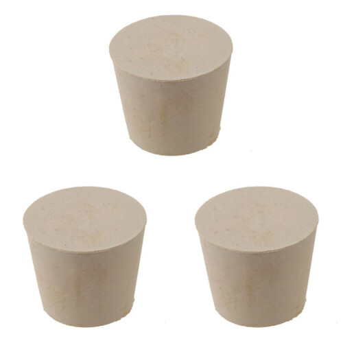 3X New Rubber Stopper Bungs Laboratory Solid Hole Stop Push-in Sealing Plug 7 28 X 37mm