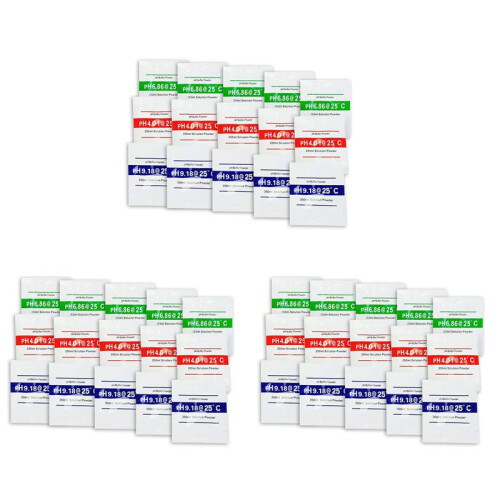 45 Pack PH Meter Buffer Solution Powder 6.86/4.00/9.18, PH Calibration Solution Packets for Precise PH Meter