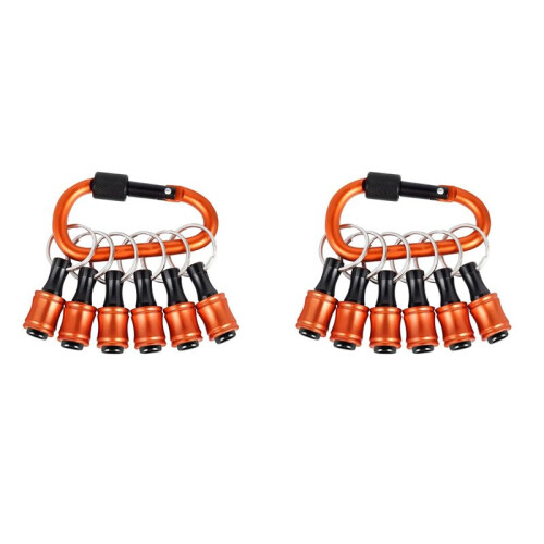 12PCS Bit Holders Keychain, 1/4 Inch Hex Shank Bit Holders, Quick-Change Design