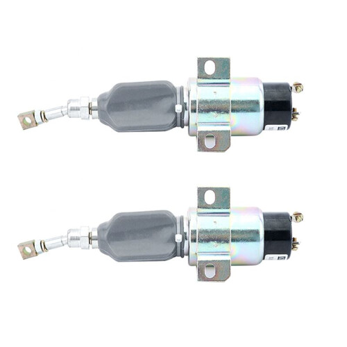 2X 24V  Generator Set Engine Stop Solenoid Valve Excavator Fire Extinguisher Flameout Fuel