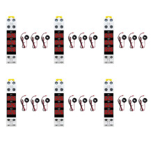 6X Din Rail Mount 3 Phase Ampere Meter Modular Current Meter Gauge Indicator LED Digital Display Detector Ammeter