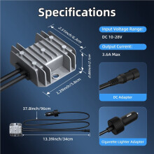 3X for Starlink Cable Car Adapter with Step Converter 12V Power Cable with Cigarette Plug 10-28V to 30V 3.5A