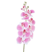 Flores artificiales realistas, mariposa de tacto real, orquídea púrpura de color vibrante, plantas de plástico ecológicas de alta resistencia,