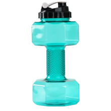Gourde de sport grande capacité, en forme d'haltère, idéale pour la musculation et l'entraînement, en plastique de qualité alimentaire,