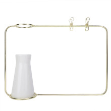 Vază decorativă din ceramică cu design elegant, aranjament floral artificial pentru decorul biroului de acasă, suport metalic durabil pentru