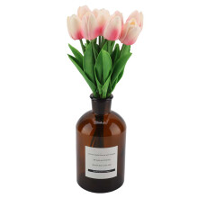 Umelé tulipány do domácnosti, pravé krémové PU umelé tulipány, sada kvetov, pevný a odolný svadobný aranžmán, vysoko kvalitná dekorácia