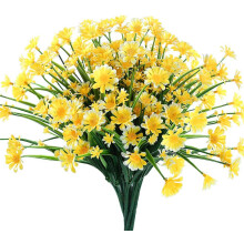 6 piezas de flores artificiales de margarita para decoración de jarrones florales, crisantemos artificiales para exteriores resistentes a los rayos