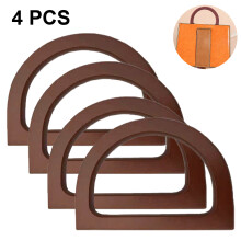 Poignées de sac à main artisanales en bois, lot de 4 accessoires en forme de D, fabrication artisanale en bois massif pour sacs bohèmes.