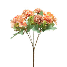 Centros de mesa decorativos para bodas, ramos de flores de seda, flores artificiales de hortensia, arreglos de decoración para el hogar, flores