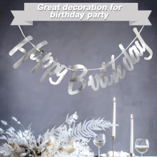 Décoration de fond pour fête d'anniversaire, banderole « Joyeux anniversaire » pailletée avec guirlande d'étoiles pour fêtes à thème,