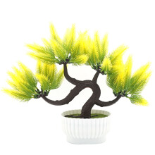 Éléments de décoration écologiques - Bonsaï artificiel en pin, finitions soignées, ne se fane pas et ne tombe pas. Arbre en plastique durable