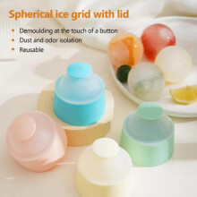(Pink) Reusable Silicone Ice Ball Mold Cold Resistant Ice Ball Maker Ice Hockey Mold Kitchen Supplies