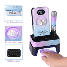 Ponceuse à ongles 45 000 tr/min, lime à ongles professionnelle 2 en 1 avec lampe LED intégrée, rechargeable pour ongles