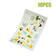 Lot de sets de table jetables imperméables pour enfants, sets de table adhésifs de qualité alimentaire avec thème animaux et alphabet, idéaux