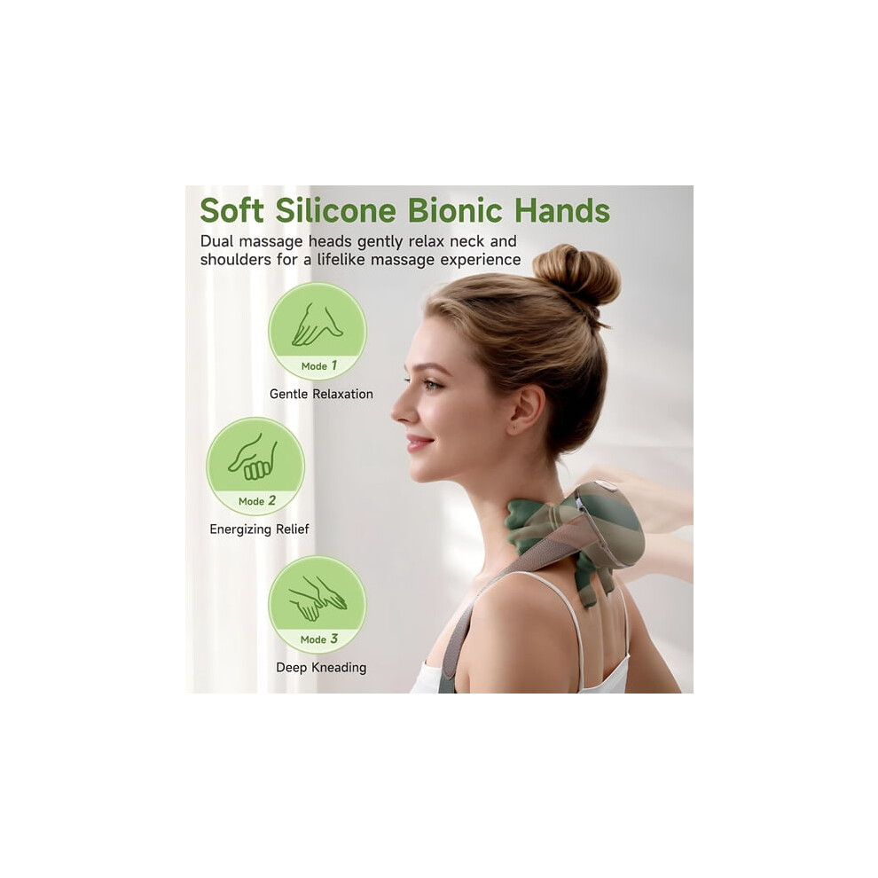 Neck Massager,Upgrade Shoulder Massager with Heat Shiatsu 4D Kneading,Neck And Back Massager for Relief,Shoulder Massage
