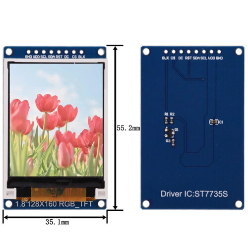 (1.44 Inch) 1.44-1.8 Inch TFT LCD Module with ST7735 Chip, IPS Interface, HD OLED Screen 1