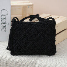 Bohémska tkaná crossbody kabelka pre ženy, háčkovaná kabelka cez rameno na letné cestovanie k pláži, psací kabelka