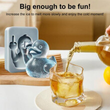 (Matches the image, A) Funny Middle Finger Ice Mold 3D Duck Bulldog Shapes Reusable Silicone Ice Cube Mold BPA-Free Heat Cold Resistant Ice Cube Maker