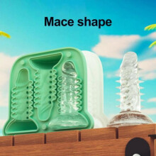 (Green, A) Whimsical Silicone Ice Cube Mold with Lid BPA-Free Funny Shaped Ice Ball Maker for Cocktails Beer Coffee