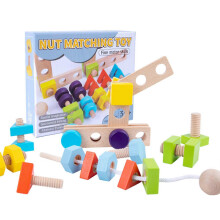 Portable Puzzle Board Toy, Screw Building Blocks Matching Shape Toy for Kids, Educational Fine Motor Skills Game
